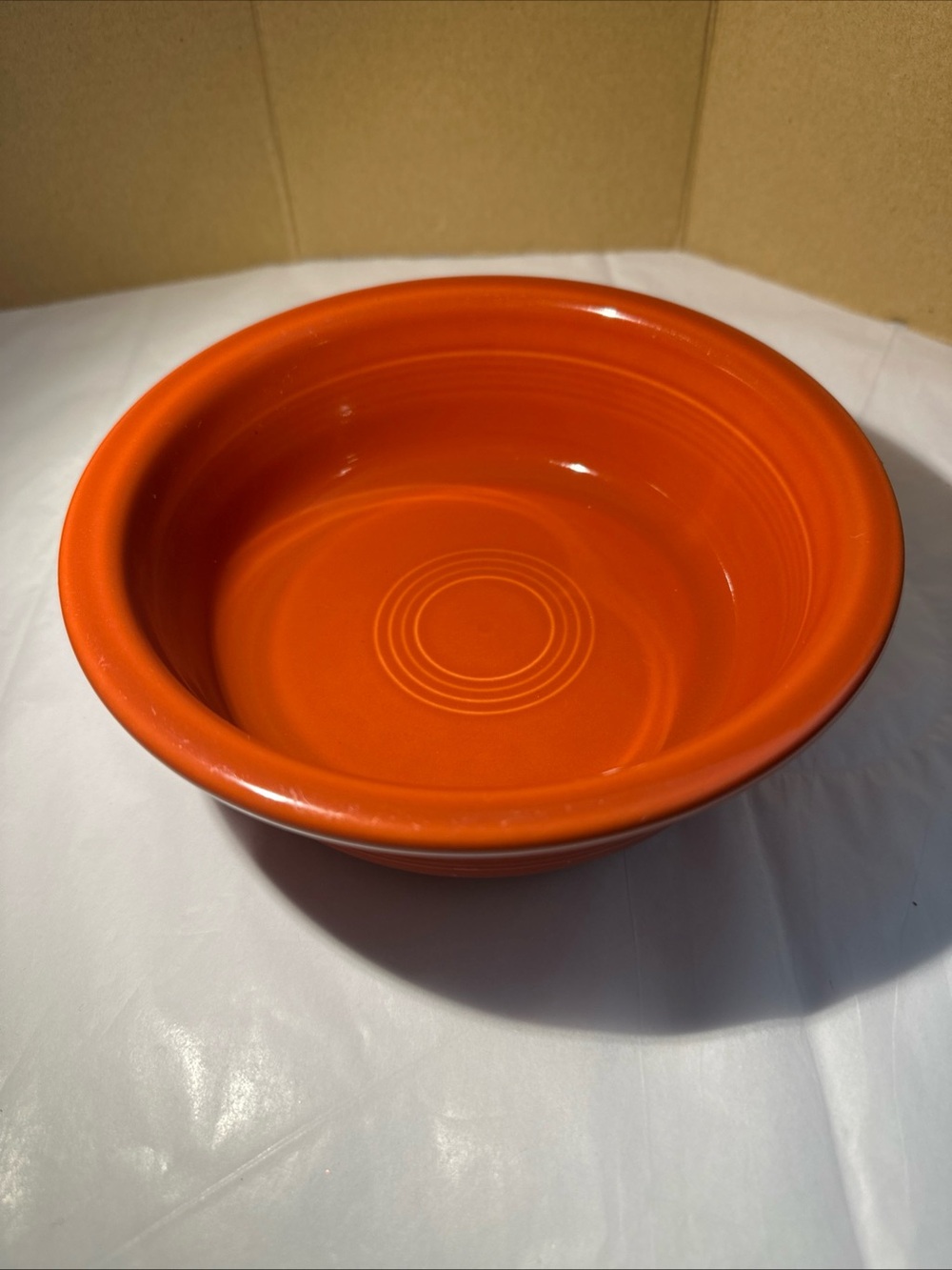 Fiestaware 7 1/4” Bright Orange Ceramic Serving Bowl for Everyday Use